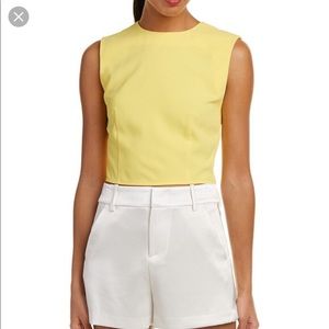 Alice & Olivia yellow crop top